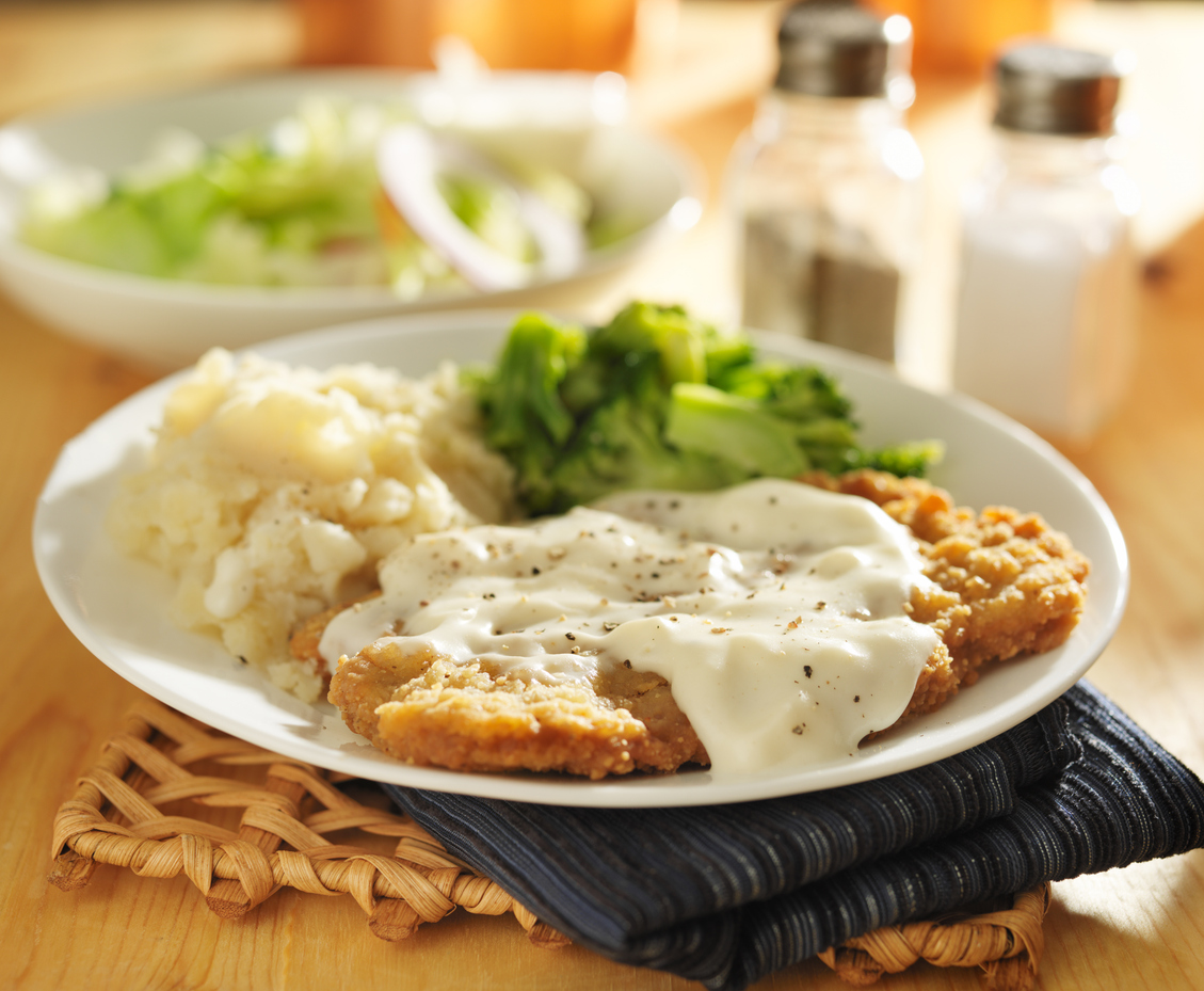 Country fried steak with sides
