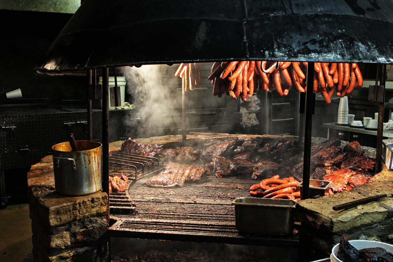 Texas-style barbecue pit