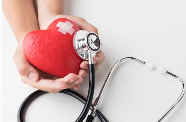 Top view world, heart day concept with stethoscope