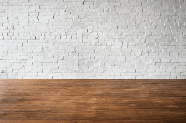 Wooden brick floor wall structure textured white concept