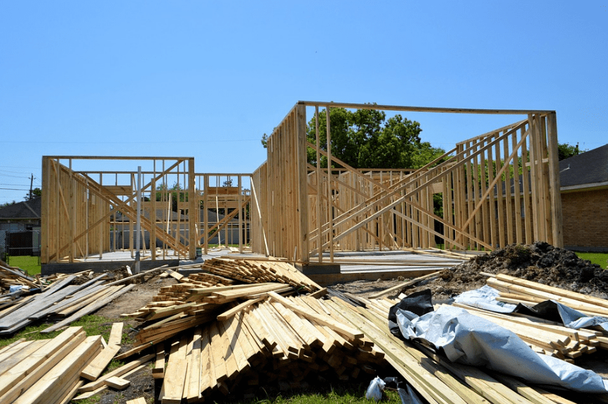 Wooden structure of the house