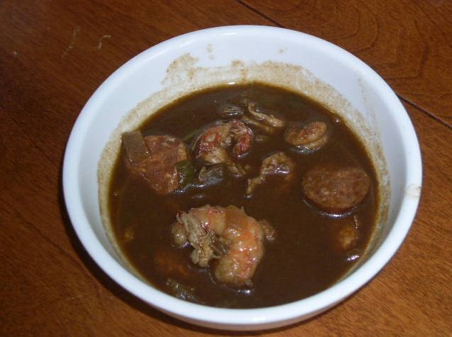 Seafood gumbo soup.