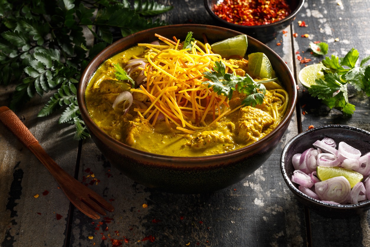 Khao Soi Eggs Noodles Soup, Thai Spicy Soup