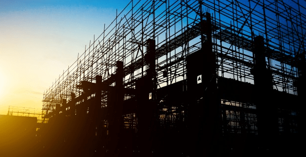 Construction site silhouettes