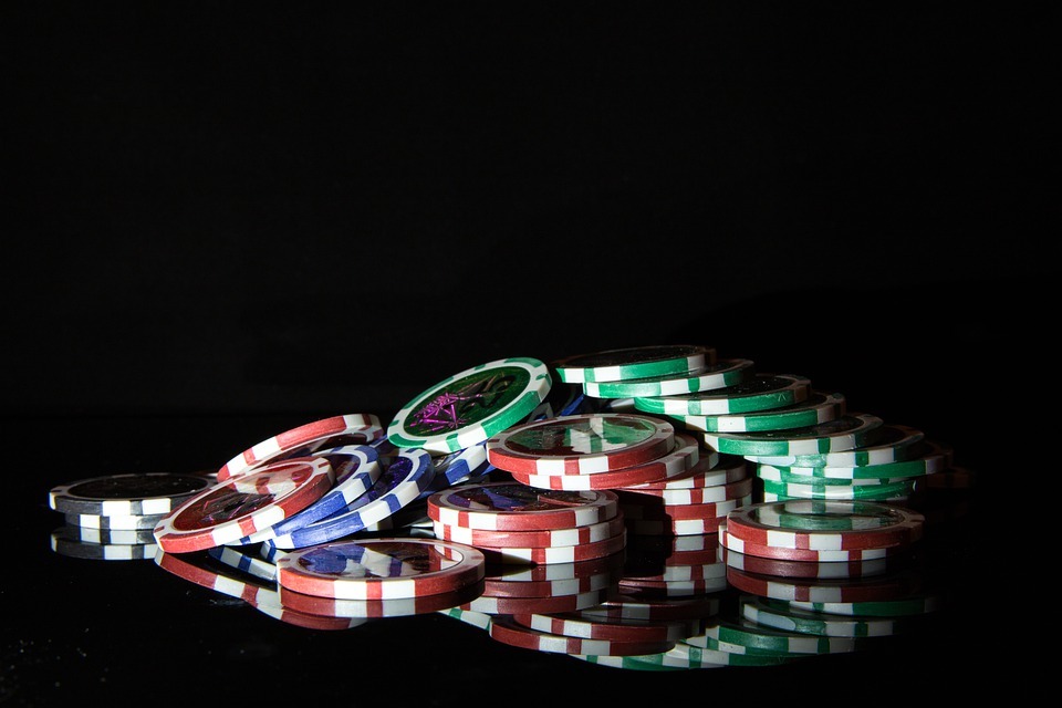 poker chips on a table