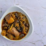 Abak or Banga soup with beef