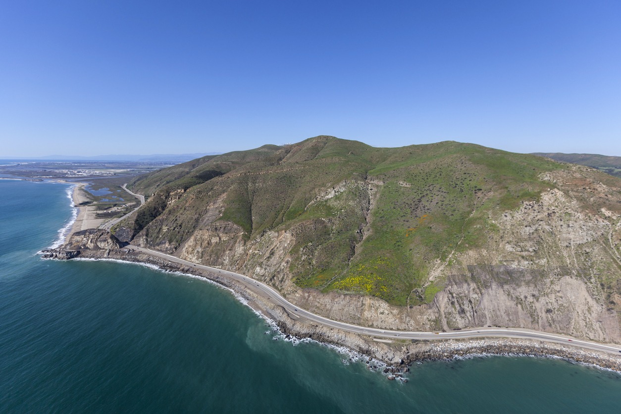 Pt Mugu and Pacific Coast Highway Aerial in Ventura County