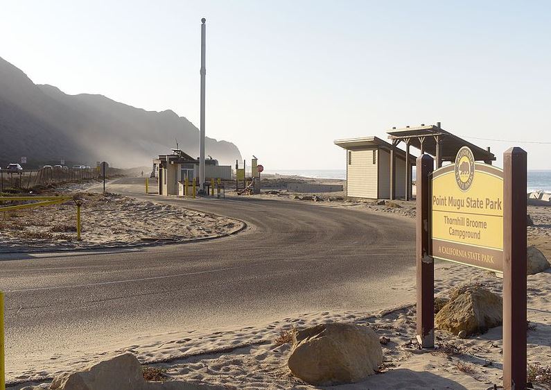 the entrance to Thornhill Broome Campground at Point Mugu State Park