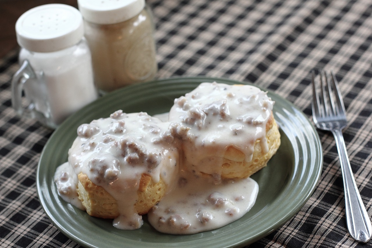 Photos of biscuits gravy breakfast food
