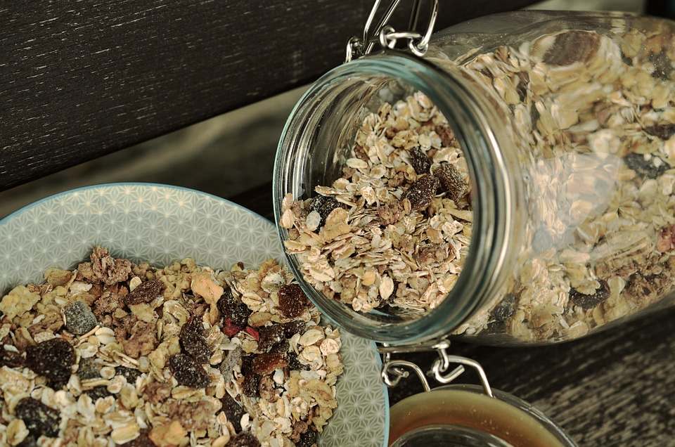 Photos of cereal glass mason jar food